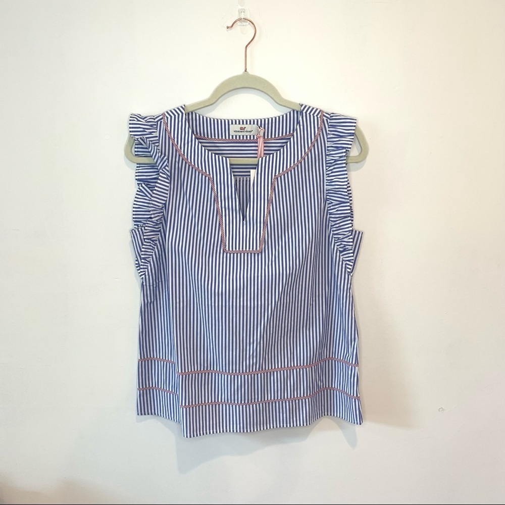 Vineyard Vines Stripe Flutter Sleeve Top